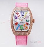 Franck Muller Vanguard 32 Replica Ladies Watch With Pink Leather Strap